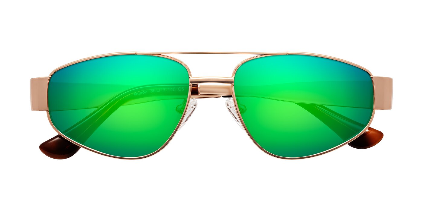Runoz - Rose Gold Flash Mirrored Sunglasses
