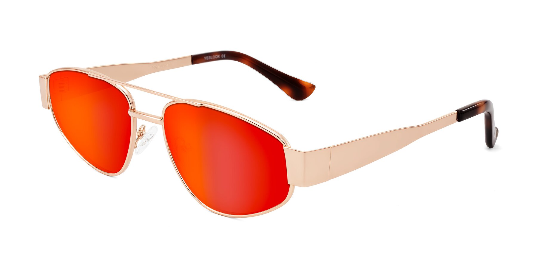 Angle of Runoz in Rose Gold with Red Gold Mirrored Lenses