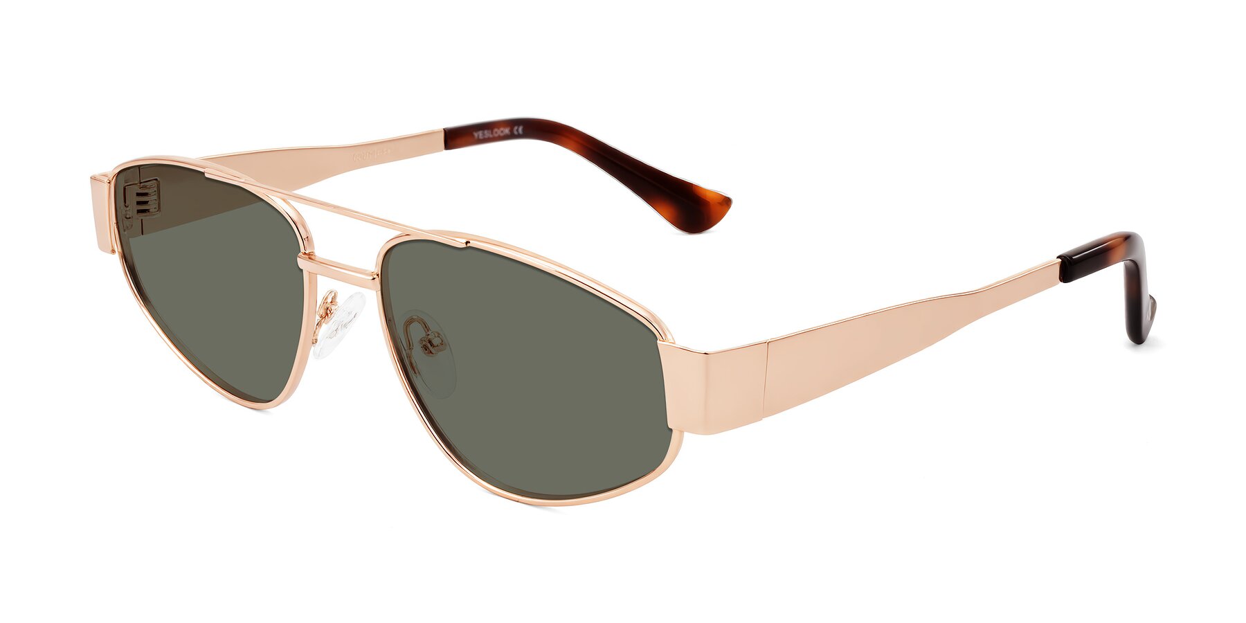 Angle of Runoz in Rose Gold with Gray Polarized Lenses
