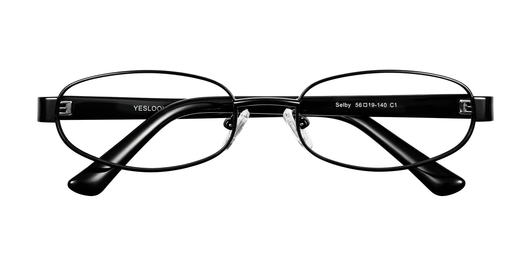 Folded Front of Selby in Black with Clear Blue Light Blocking Lenses
