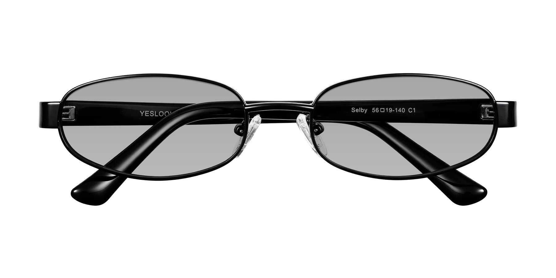Folded Front of Selby in Black with Light Gray Tinted Lenses