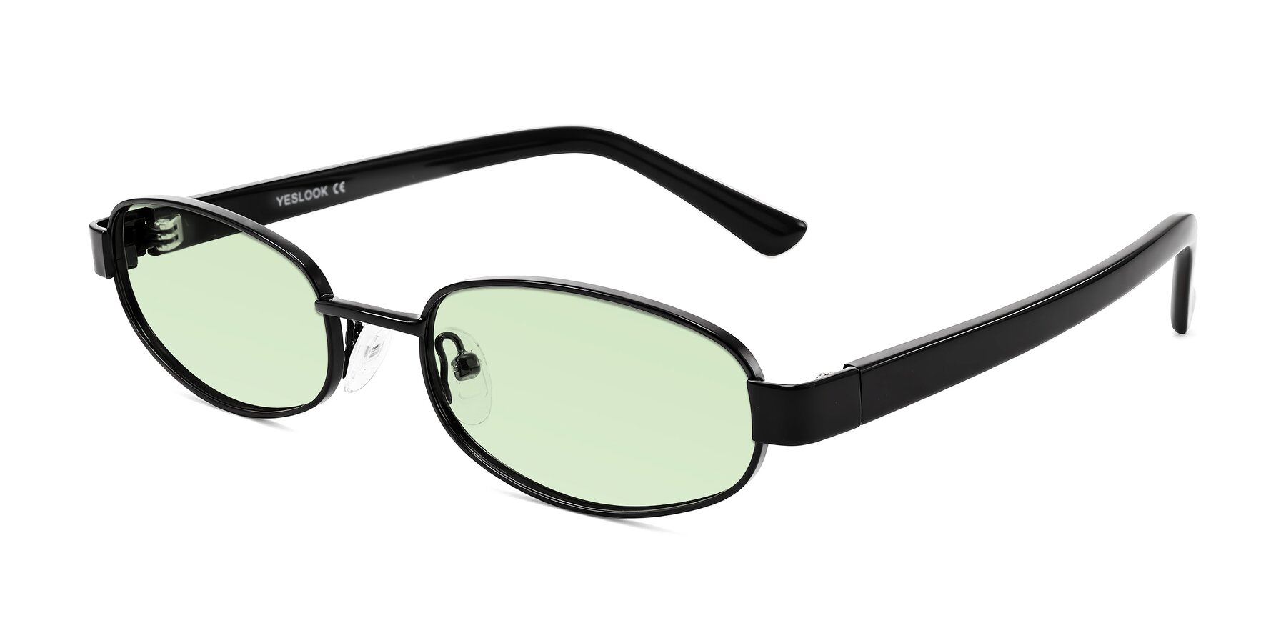Angle of Selby in Black with Light Green Tinted Lenses