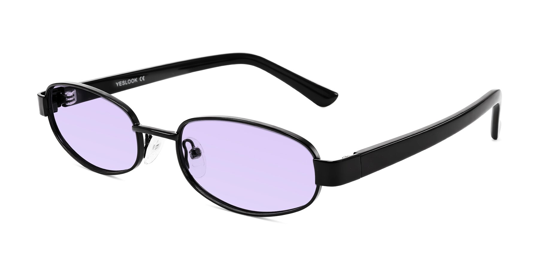 Angle of Selby in Black with Light Purple Tinted Lenses