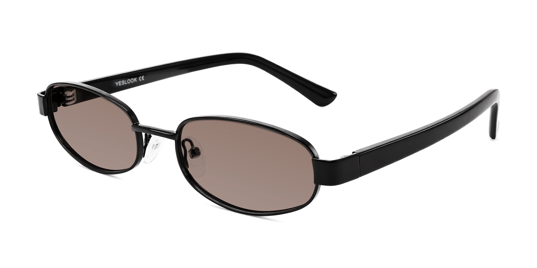 Angle of Selby in Black with Medium Brown Tinted Lenses