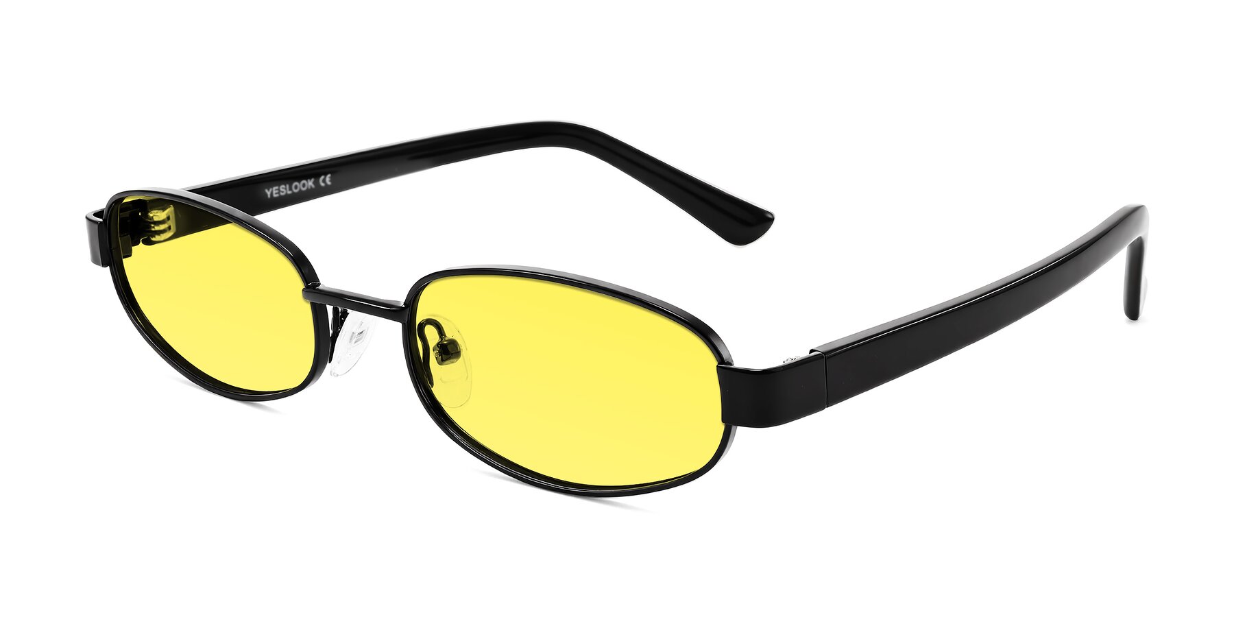 Angle of Selby in Black with Medium Yellow Tinted Lenses