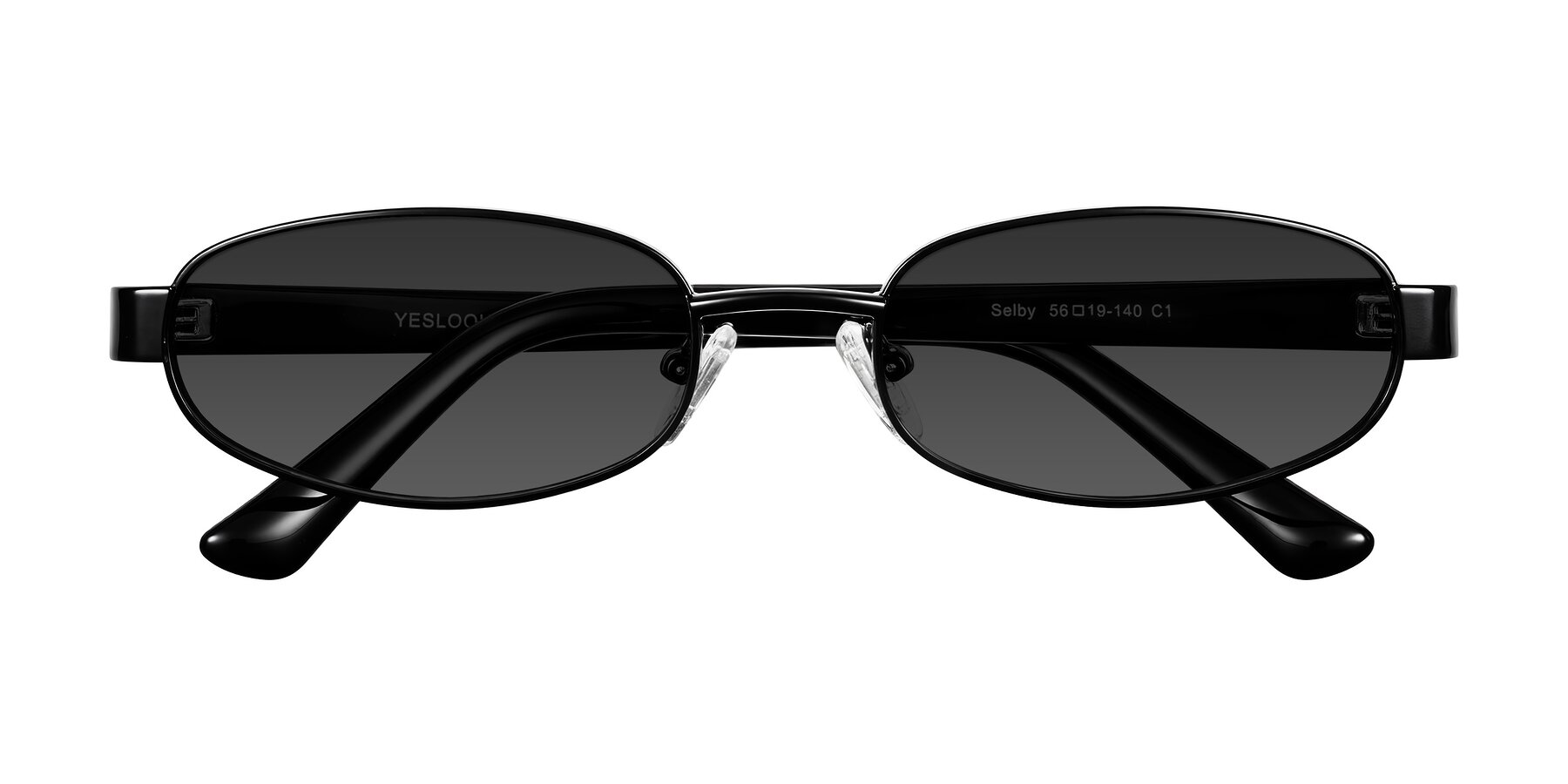 Folded Front of Selby in Black with Gray Tinted Lenses