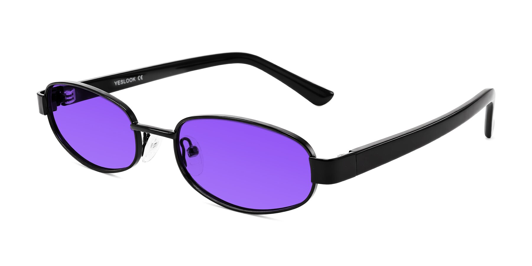 Angle of Selby in Black with Purple Tinted Lenses