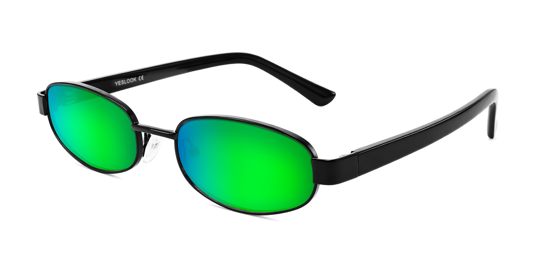 Angle of Selby in Black with Green Mirrored Lenses