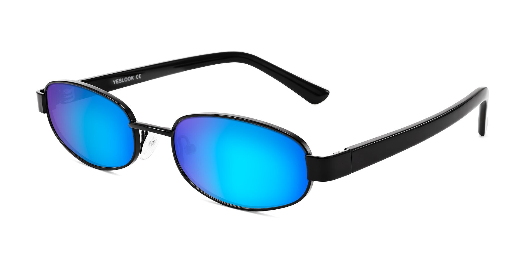 Angle of Selby in Black with Blue Mirrored Lenses