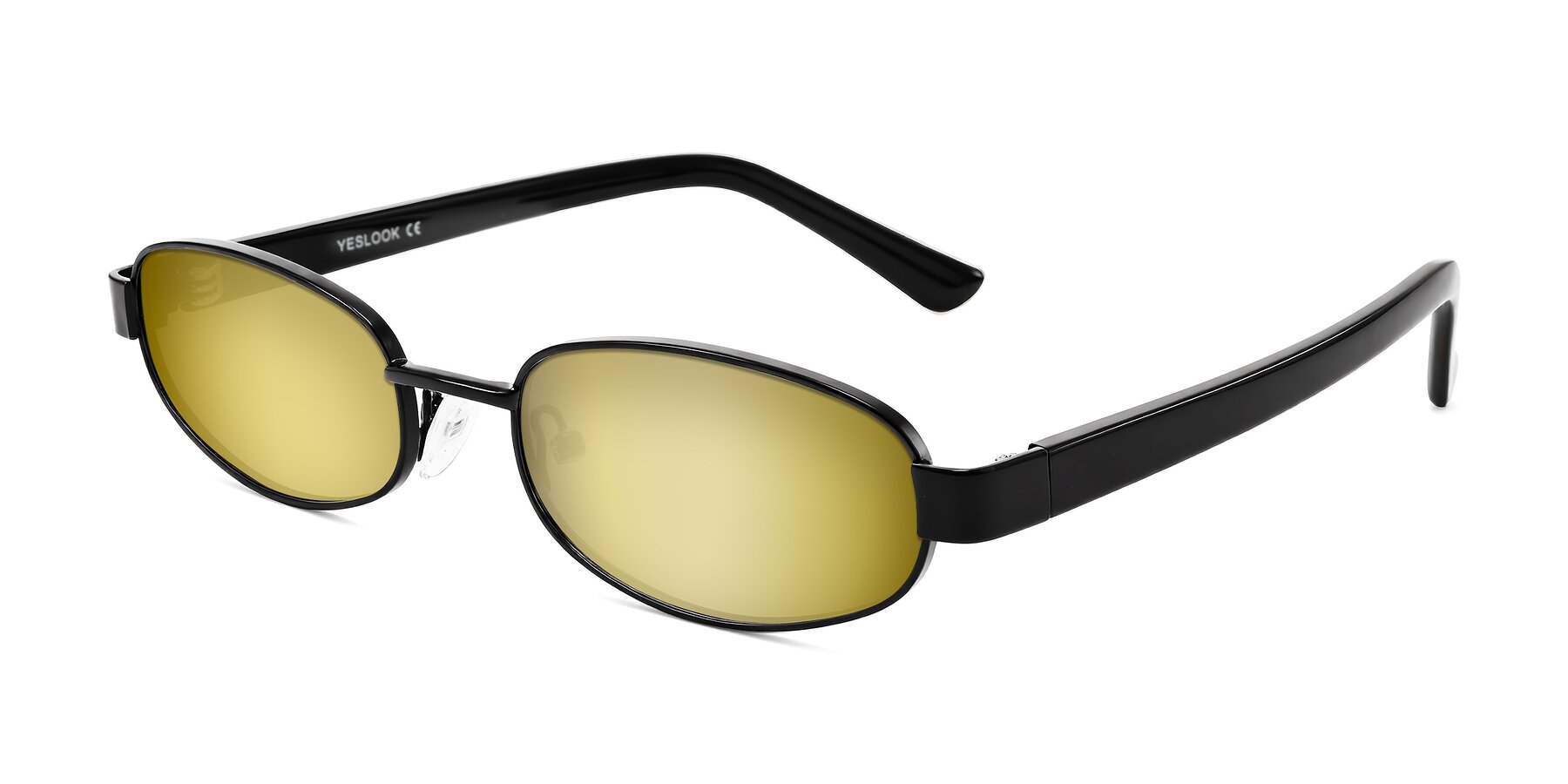 Angle of Selby in Black with Gold Mirrored Lenses