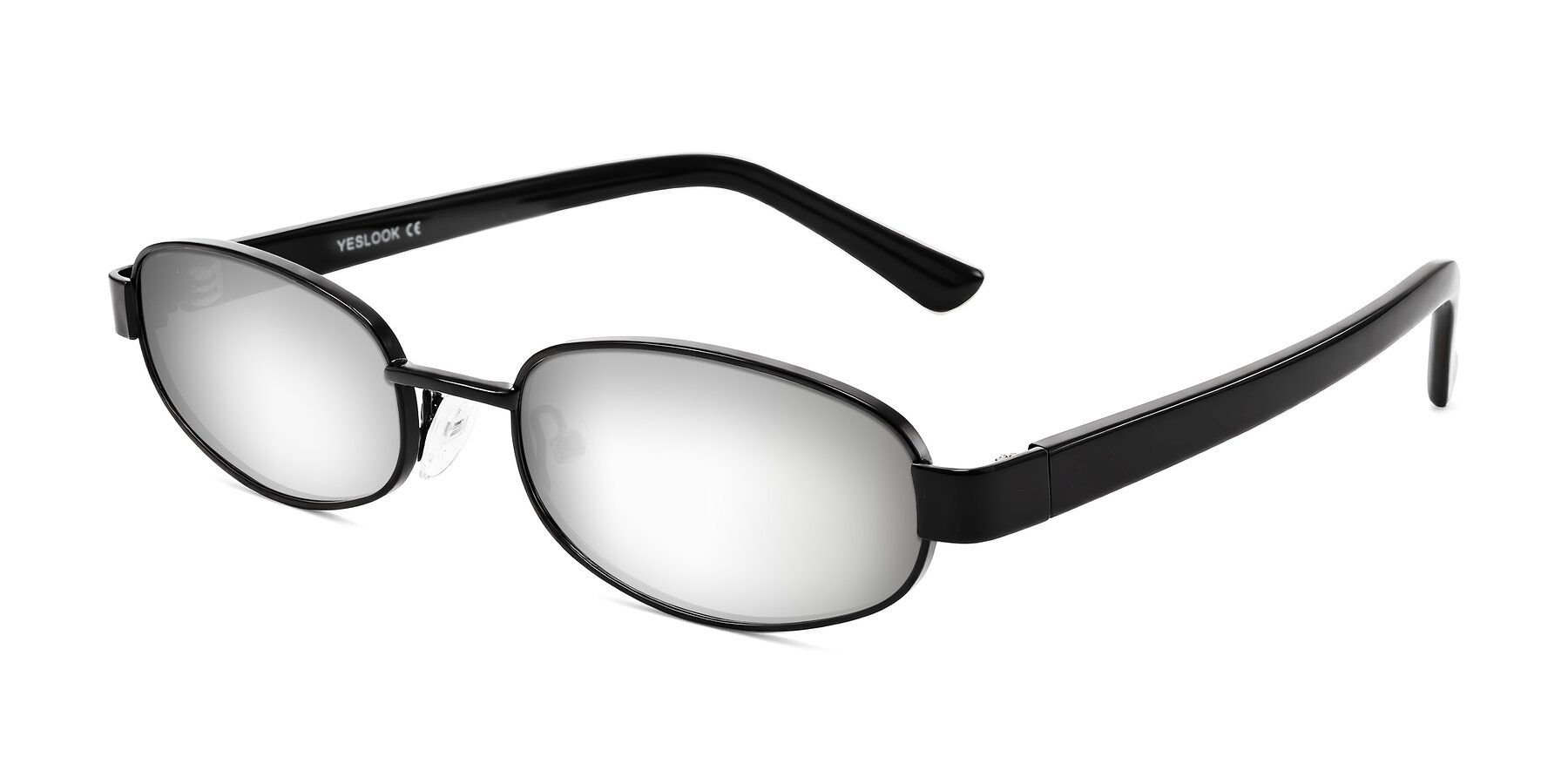 Angle of Selby in Black with Silver Mirrored Lenses