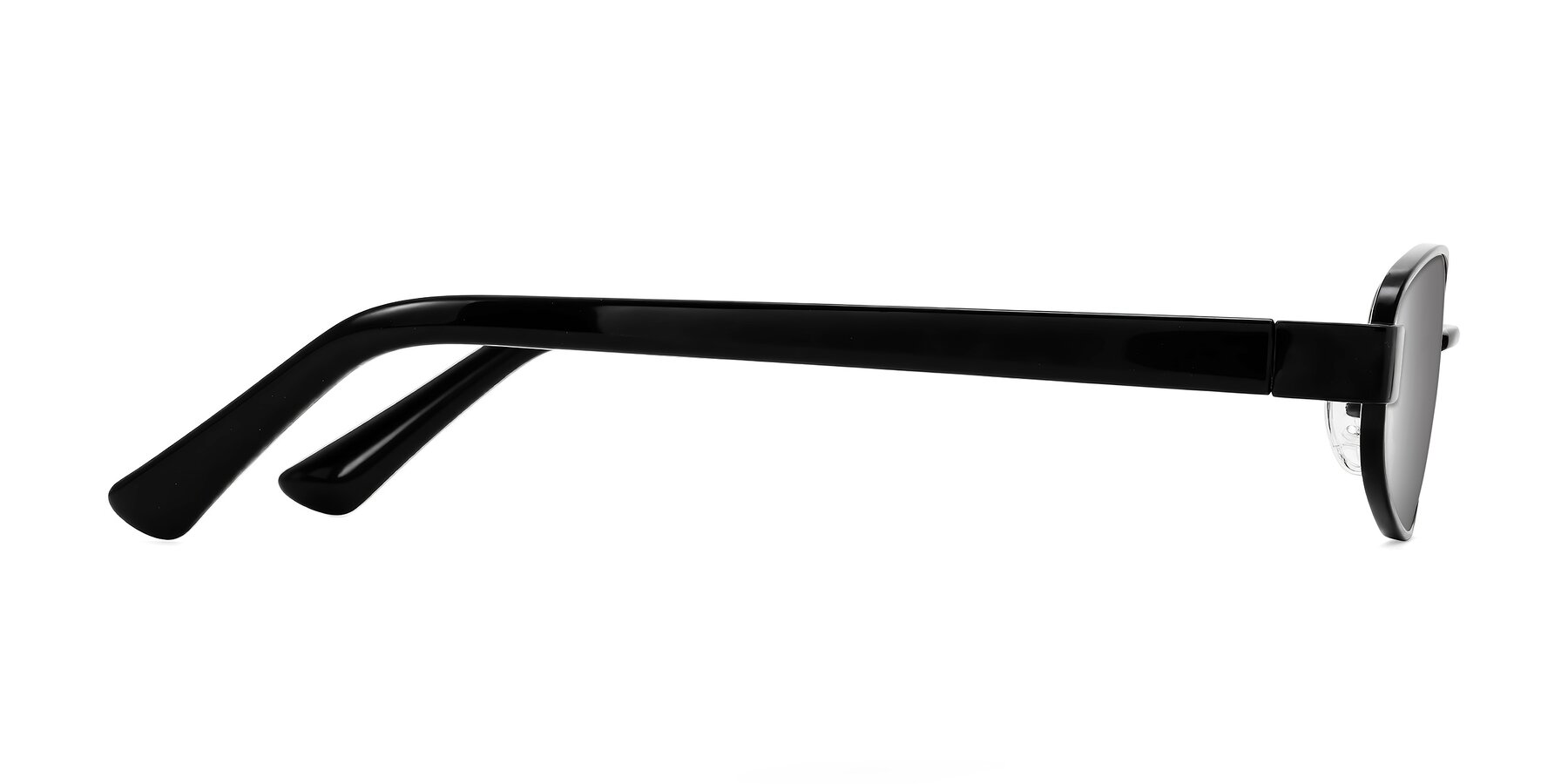 Side of Selby in Black with Silver Mirrored Lenses