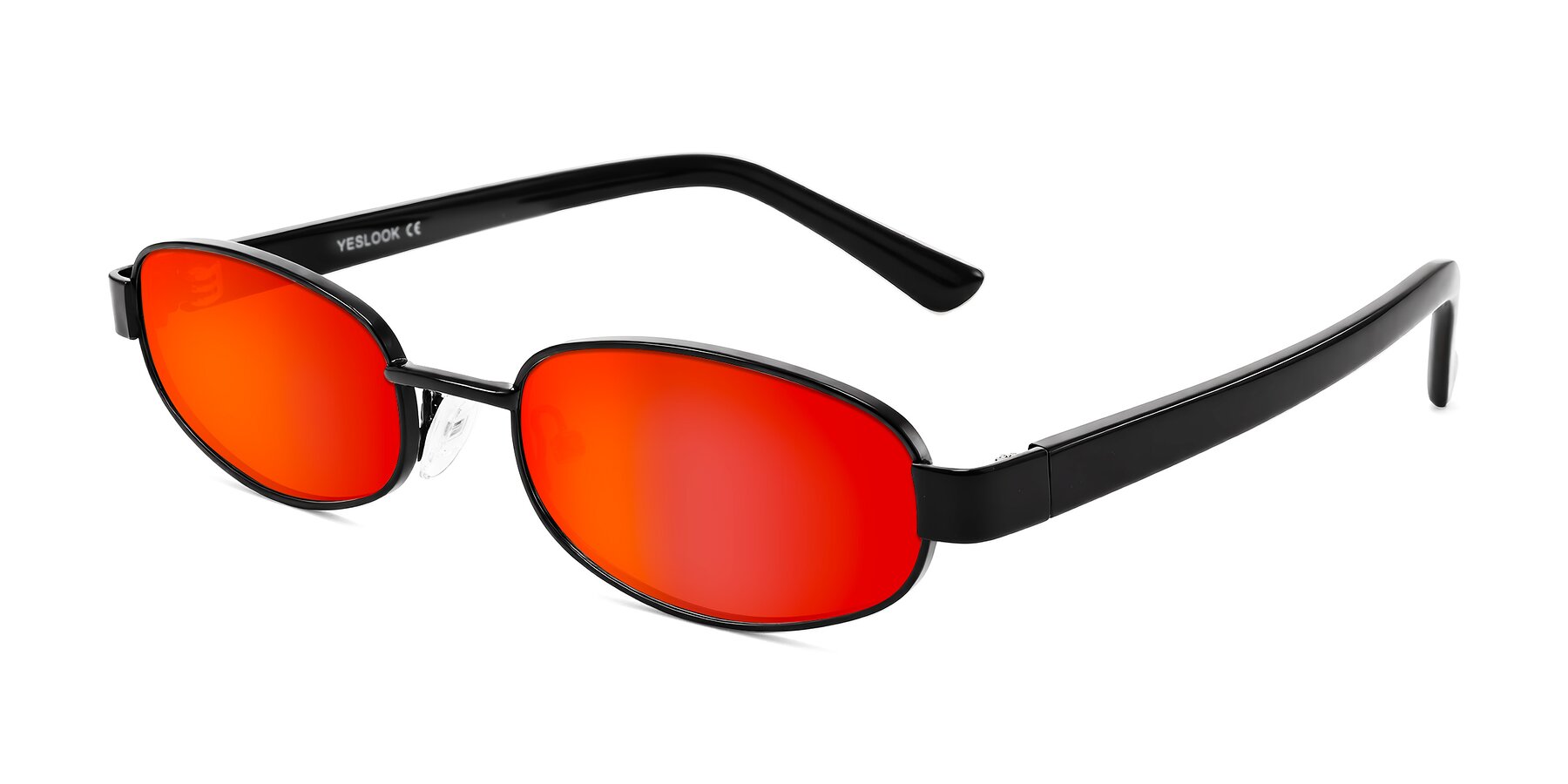 Angle of Selby in Black with Red Gold Mirrored Lenses