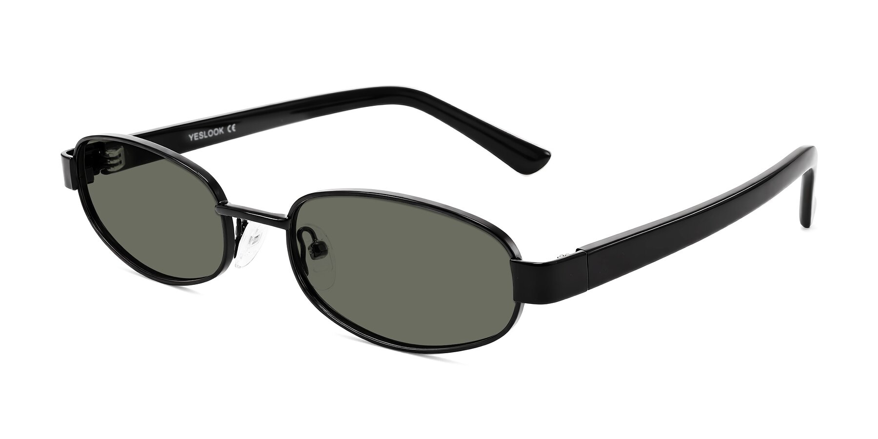 Angle of Selby in Black with Gray Polarized Lenses