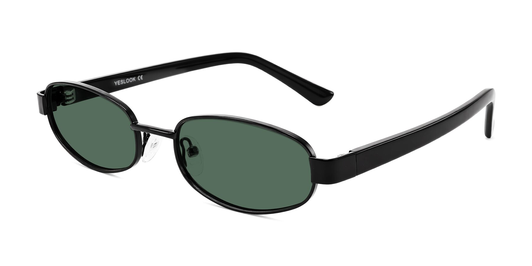 Angle of Selby in Black with Green Polarized Lenses