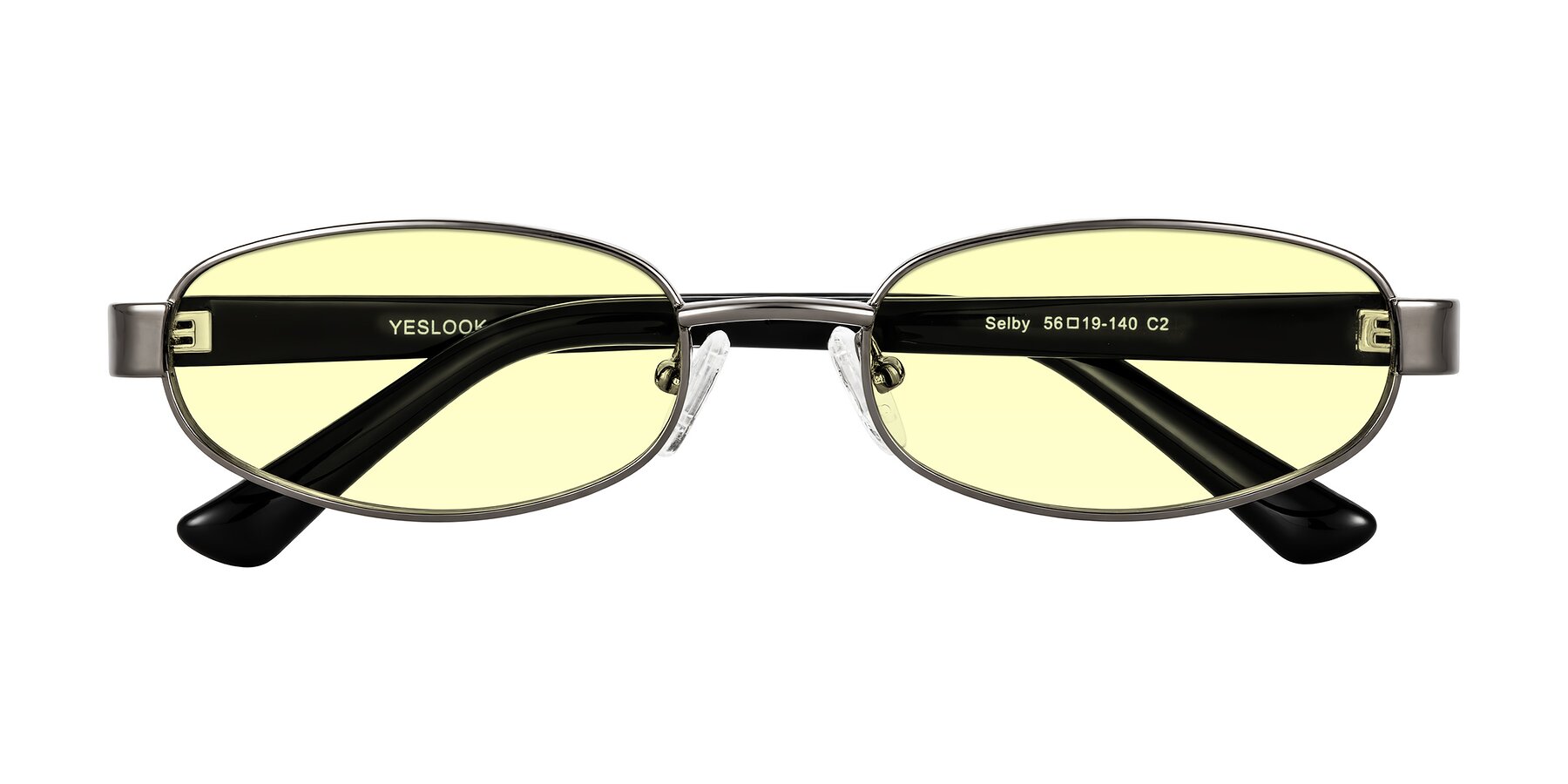 Folded Front of Selby in Gunmetal with Light Yellow Tinted Lenses