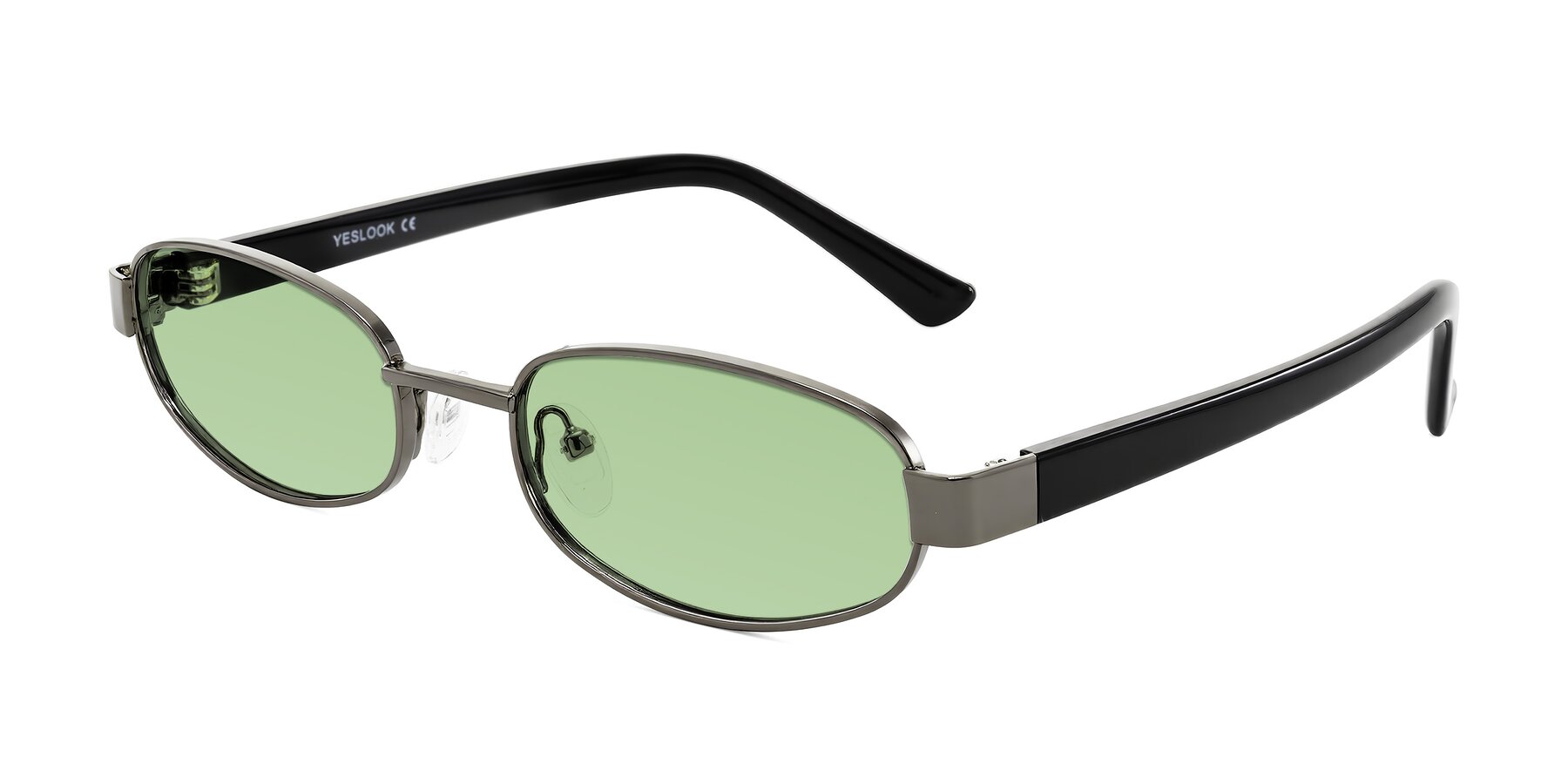 Angle of Selby in Gunmetal with Medium Green Tinted Lenses