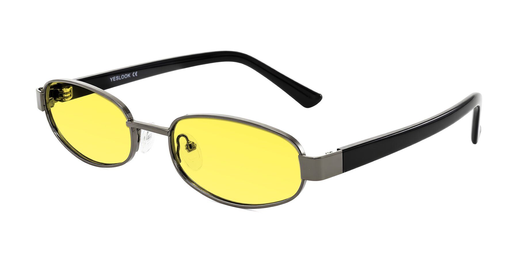 Angle of Selby in Gunmetal with Medium Yellow Tinted Lenses