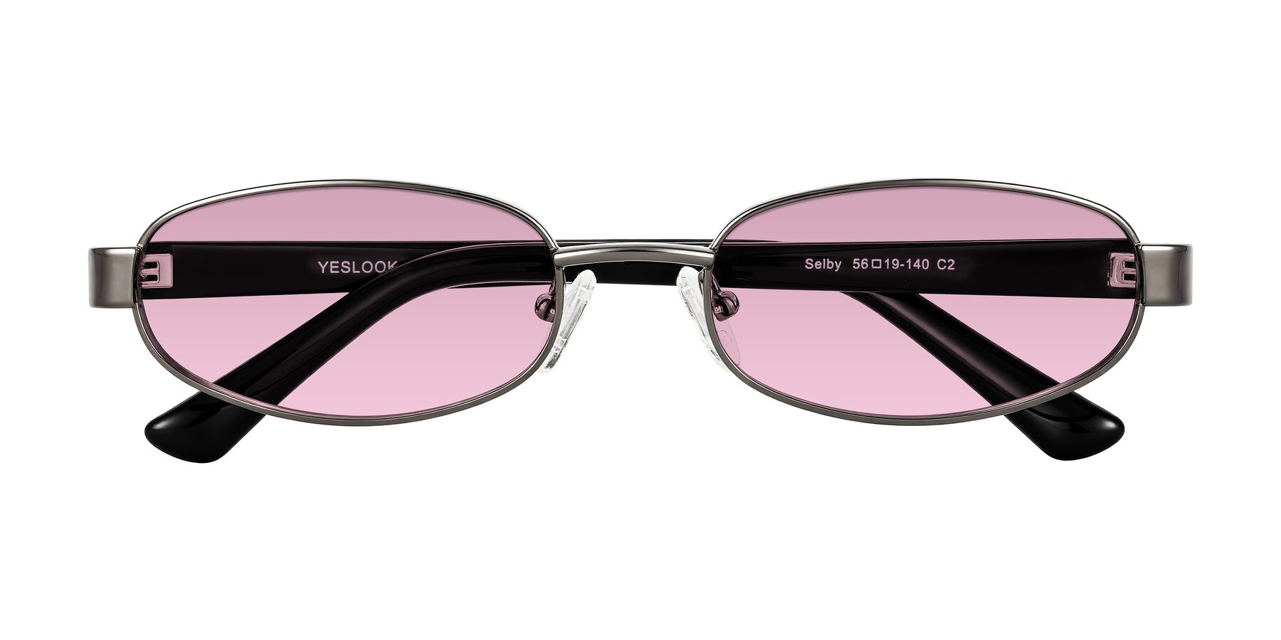 Folded Front of Selby in Gunmetal with Light Wine Tinted Lenses