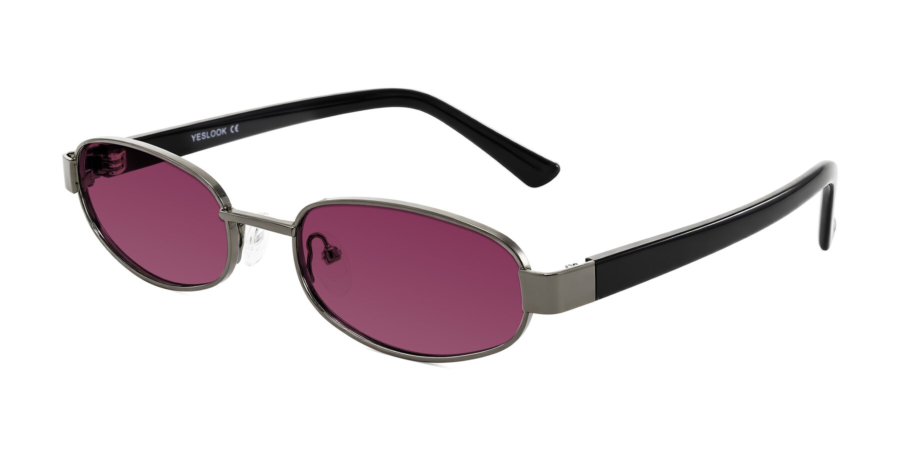 Angle of Selby in Gunmetal with Wine Tinted Lenses