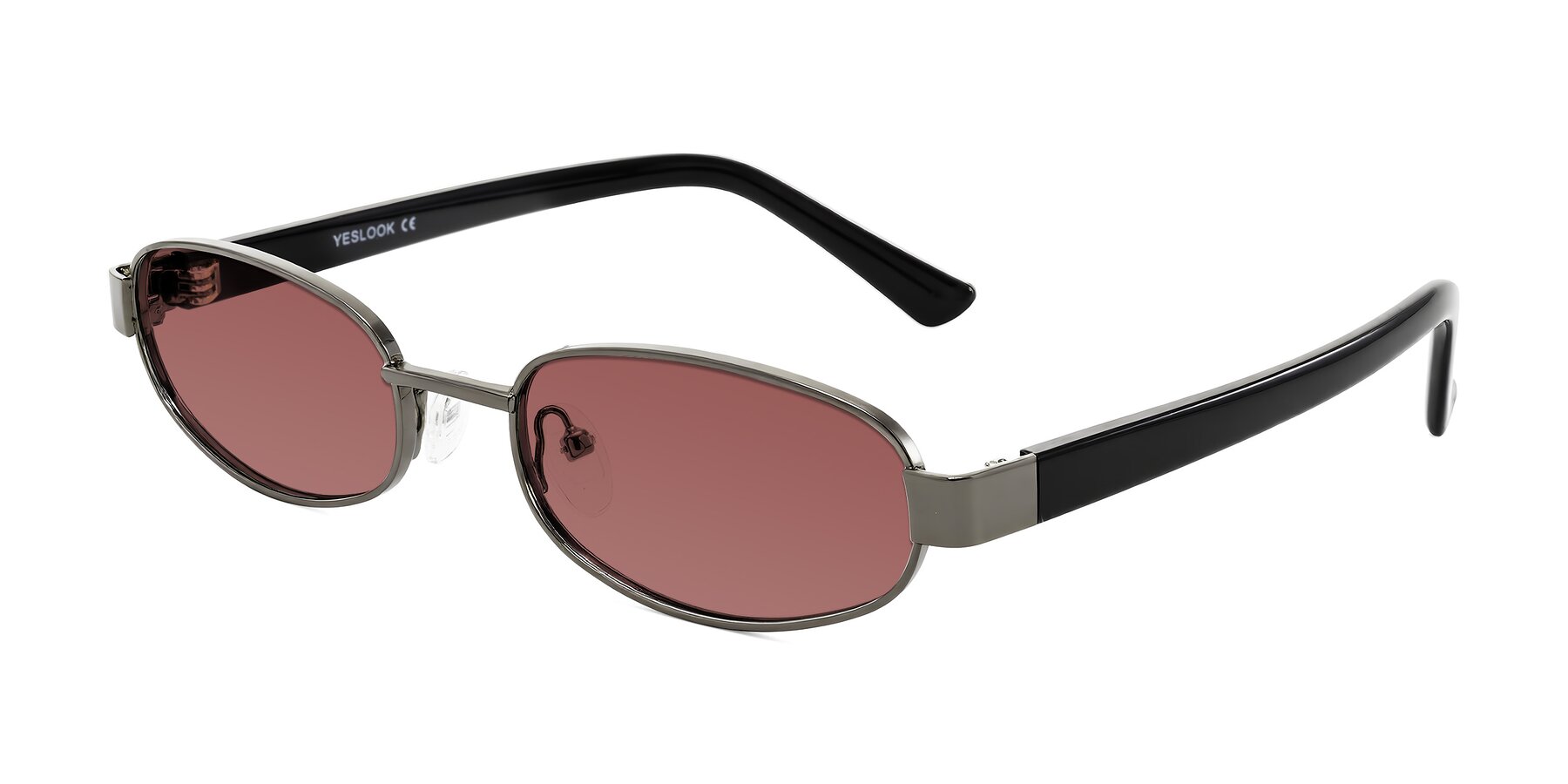 Angle of Selby in Gunmetal with Garnet Tinted Lenses