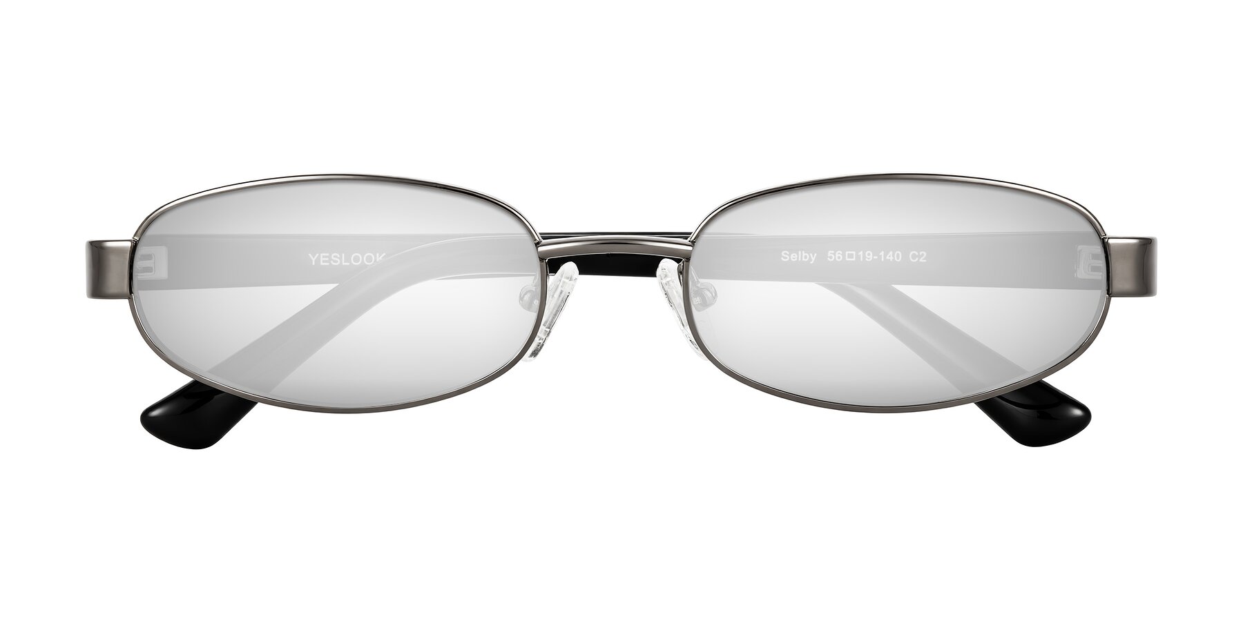 Folded Front of Selby in Gunmetal with Silver Mirrored Lenses