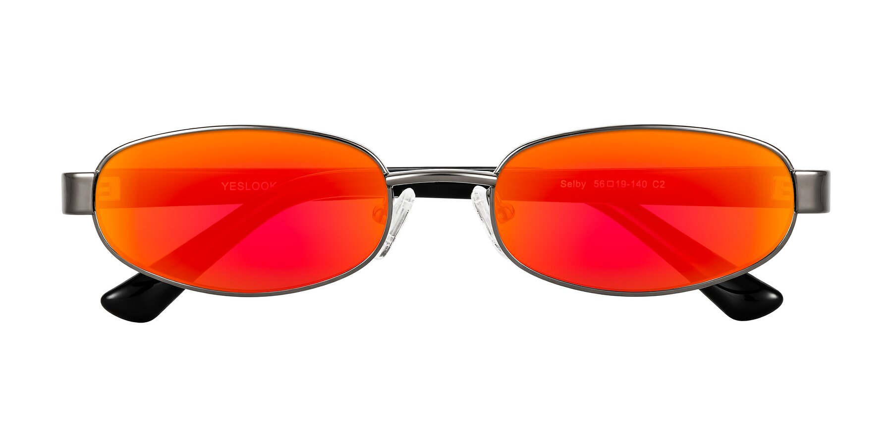 Folded Front of Selby in Gunmetal with Red Gold Mirrored Lenses