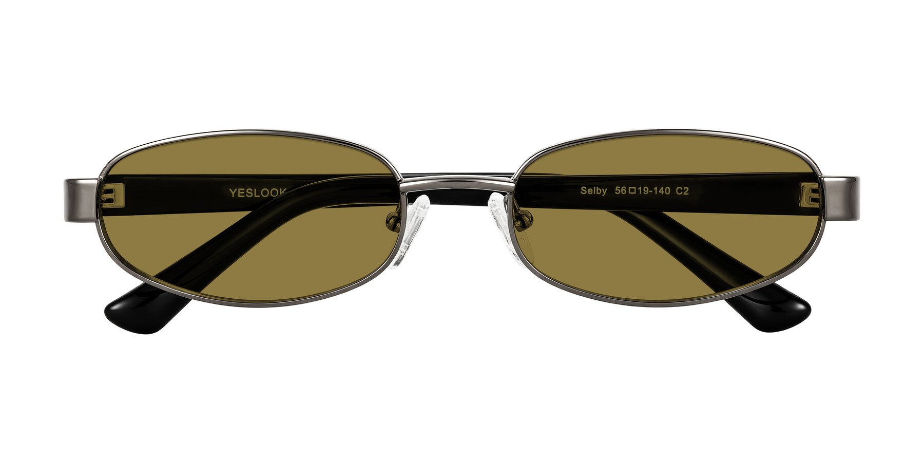 Folded Front of Selby in Gunmetal with Brown Polarized Lenses