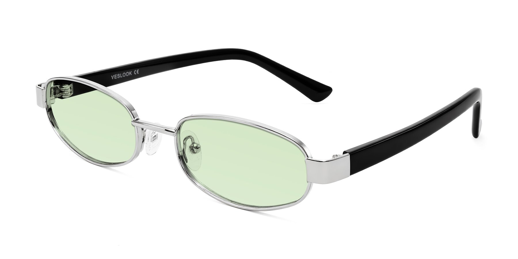 Angle of Selby in Silver with Light Green Tinted Lenses