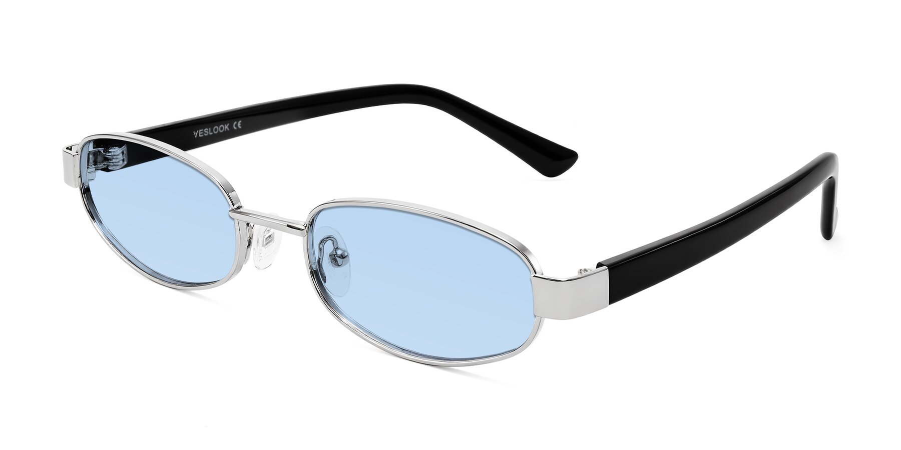 Angle of Selby in Silver with Light Blue Tinted Lenses