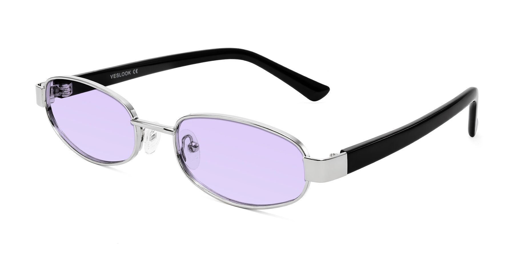 Angle of Selby in Silver with Light Purple Tinted Lenses