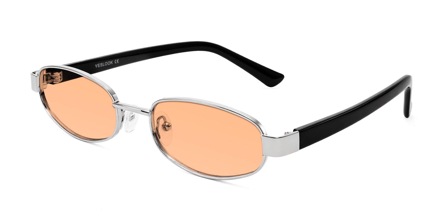 Angle of Selby in Silver with Light Orange Tinted Lenses