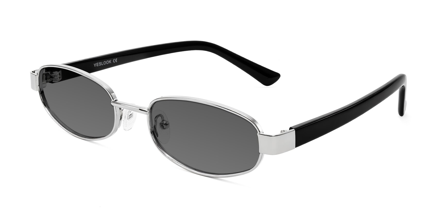 Angle of Selby in Silver with Medium Gray Tinted Lenses