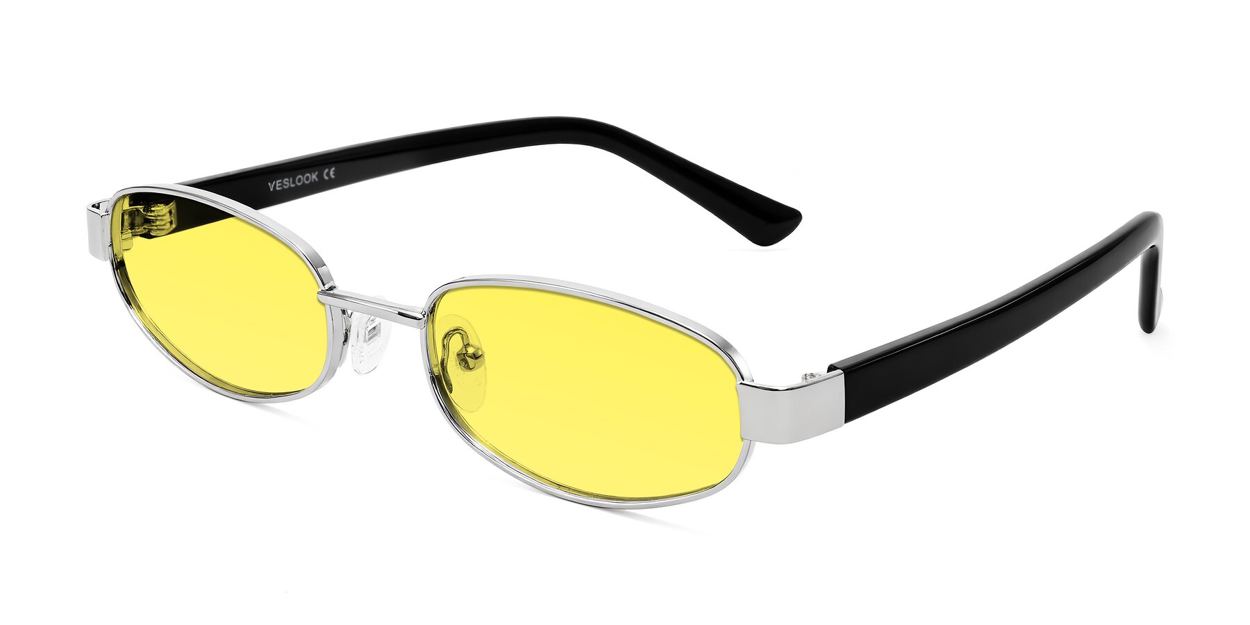 Angle of Selby in Silver with Medium Yellow Tinted Lenses