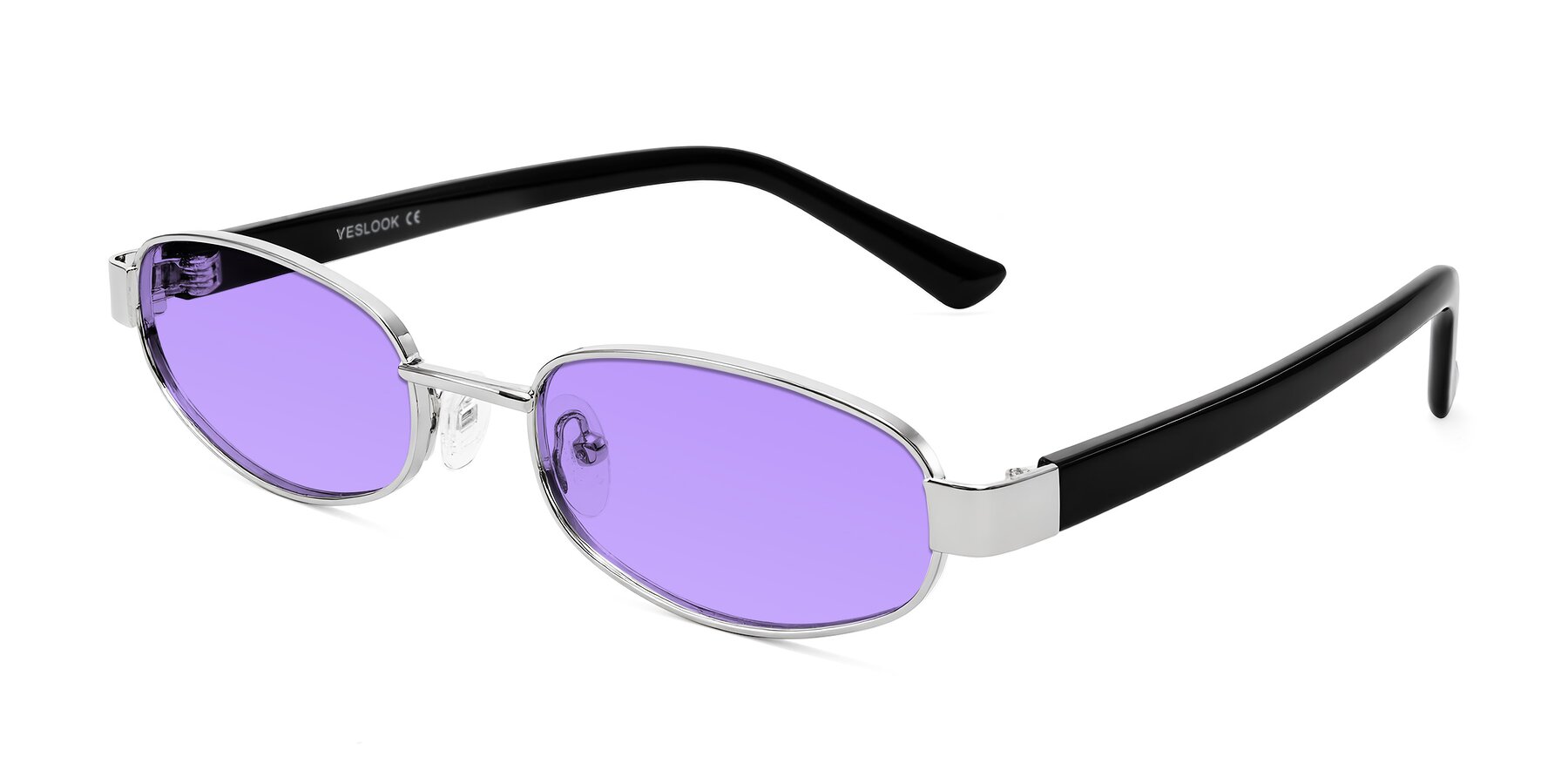 Angle of Selby in Silver with Medium Purple Tinted Lenses