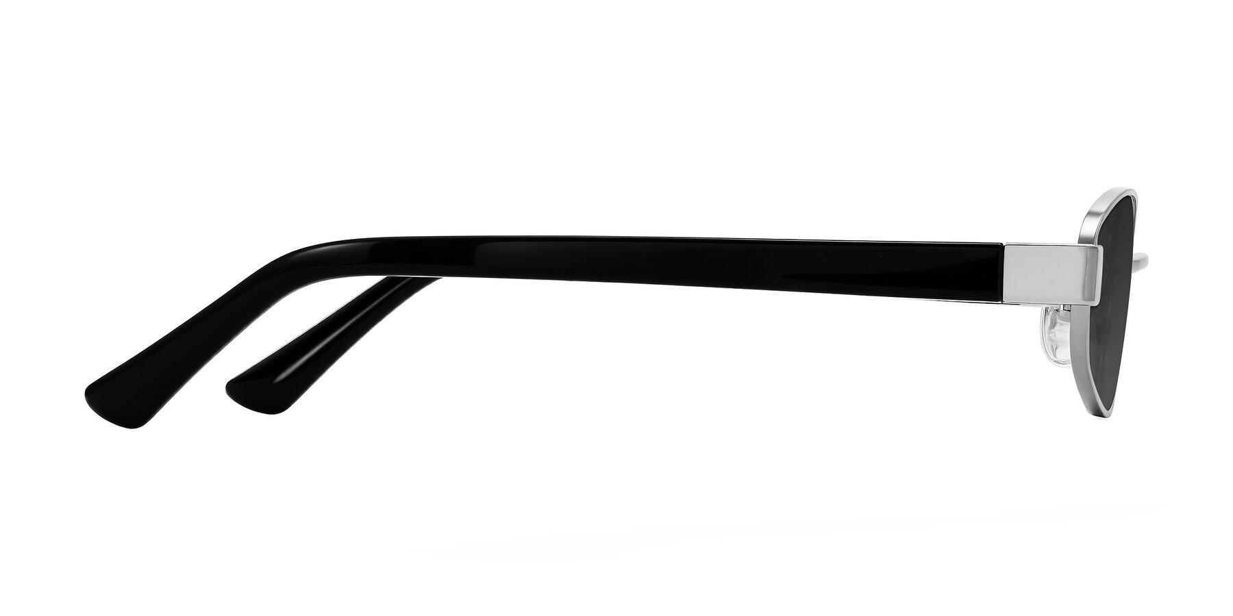 Side of Selby in Silver with Gray Tinted Lenses