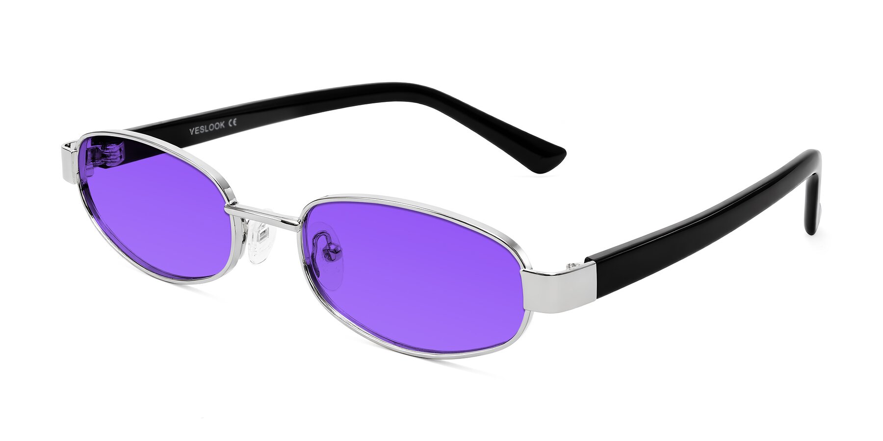 Angle of Selby in Silver with Purple Tinted Lenses