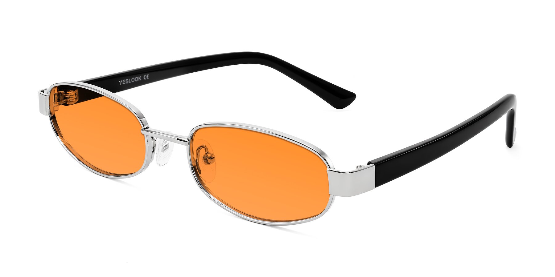 Angle of Selby in Silver with Orange Tinted Lenses