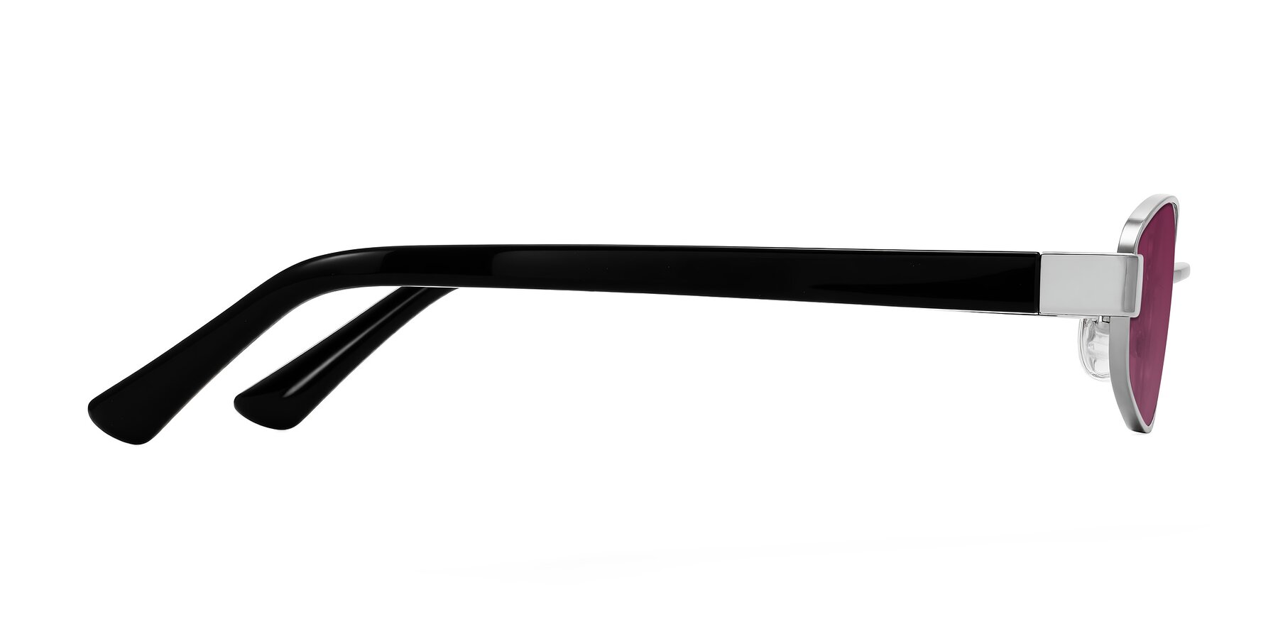 Side of Selby in Silver with Wine Tinted Lenses