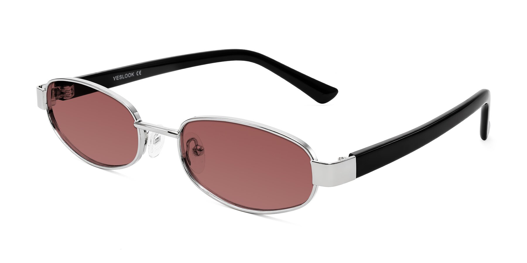 Angle of Selby in Silver with Garnet Tinted Lenses