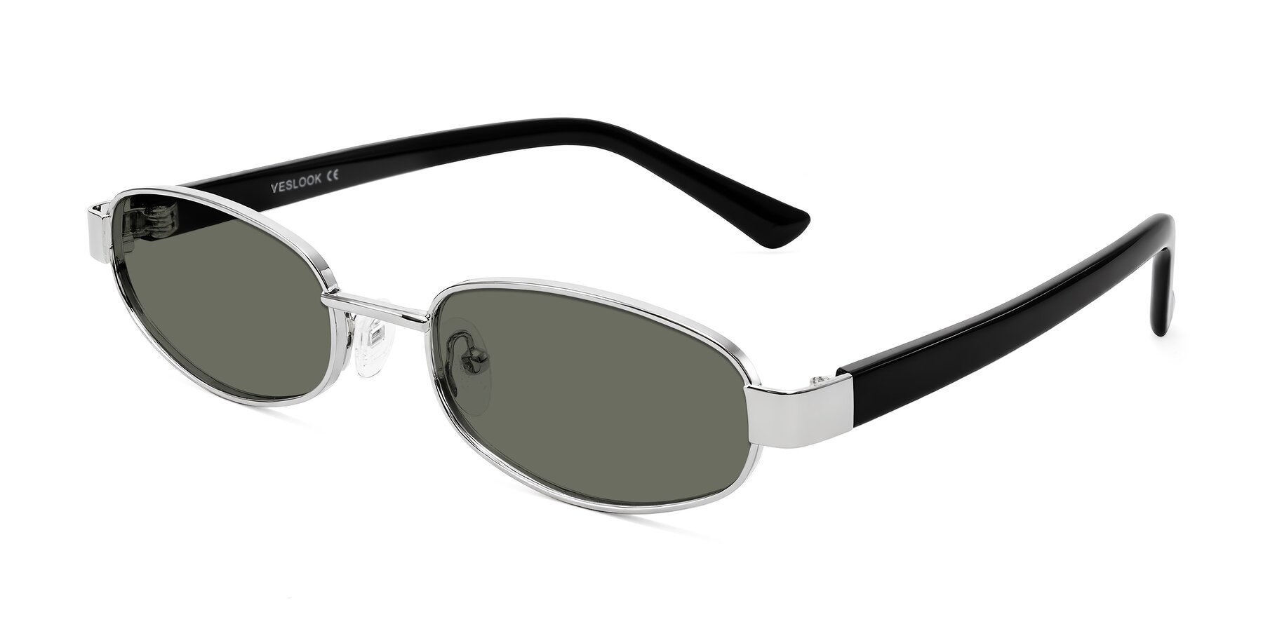 Angle of Selby in Silver with Gray Polarized Lenses