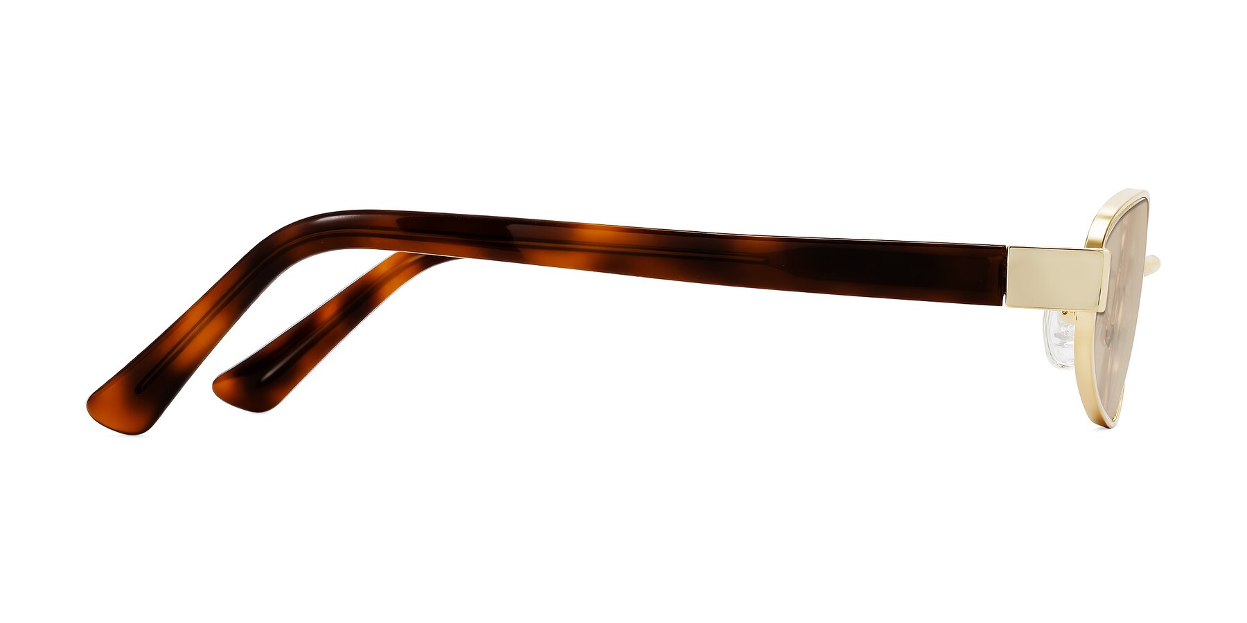 Side of Selby in Gold with Light Brown Tinted Lenses