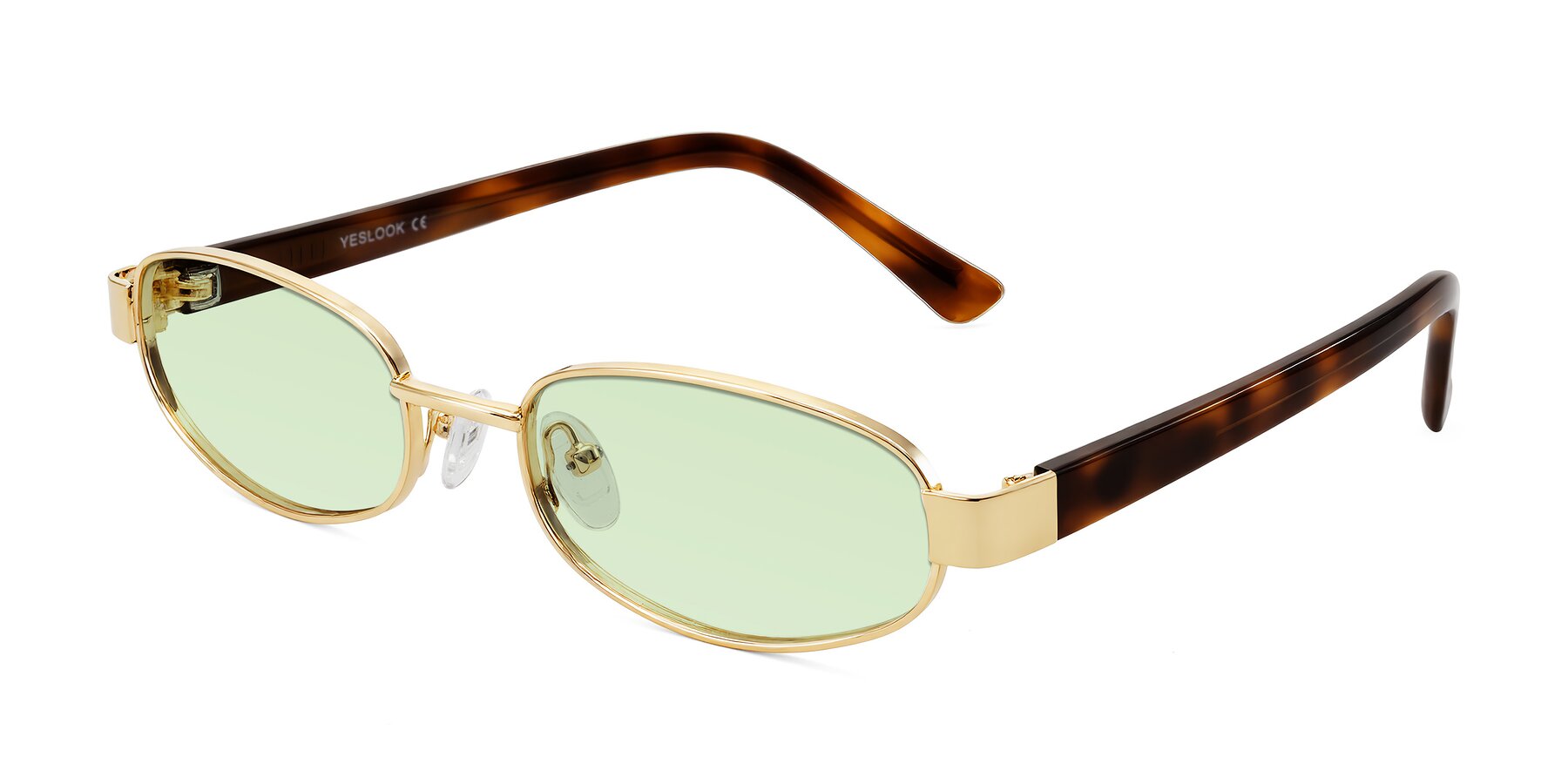 Angle of Selby in Gold with Light Green Tinted Lenses