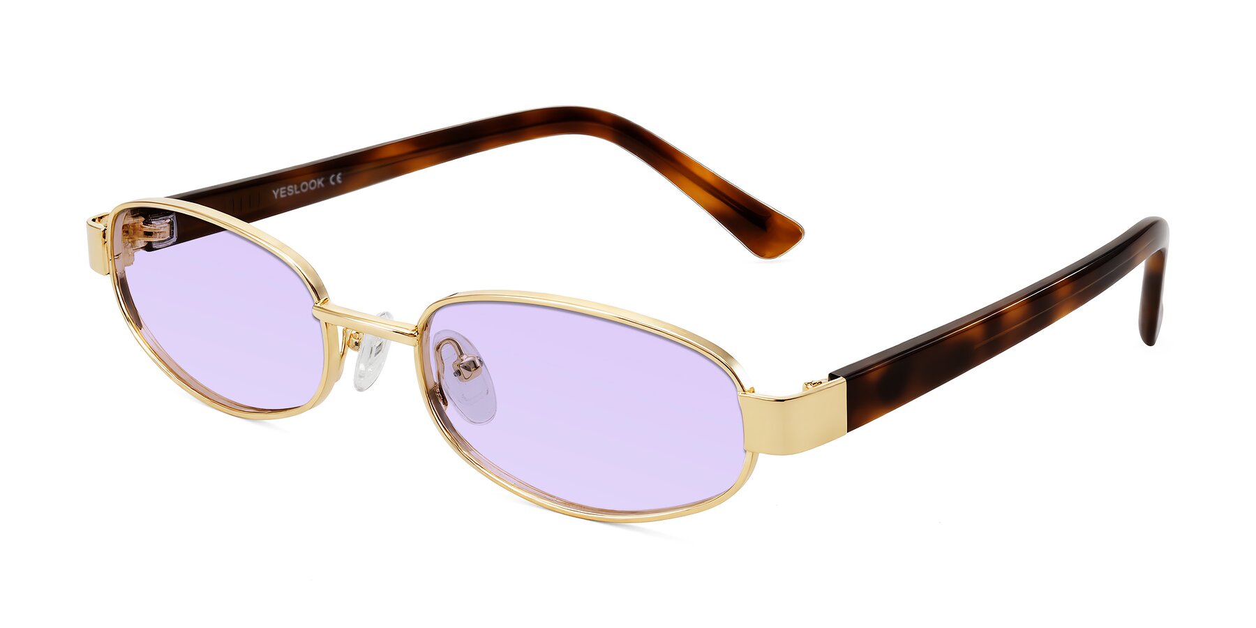 Angle of Selby in Gold with Light Purple Tinted Lenses