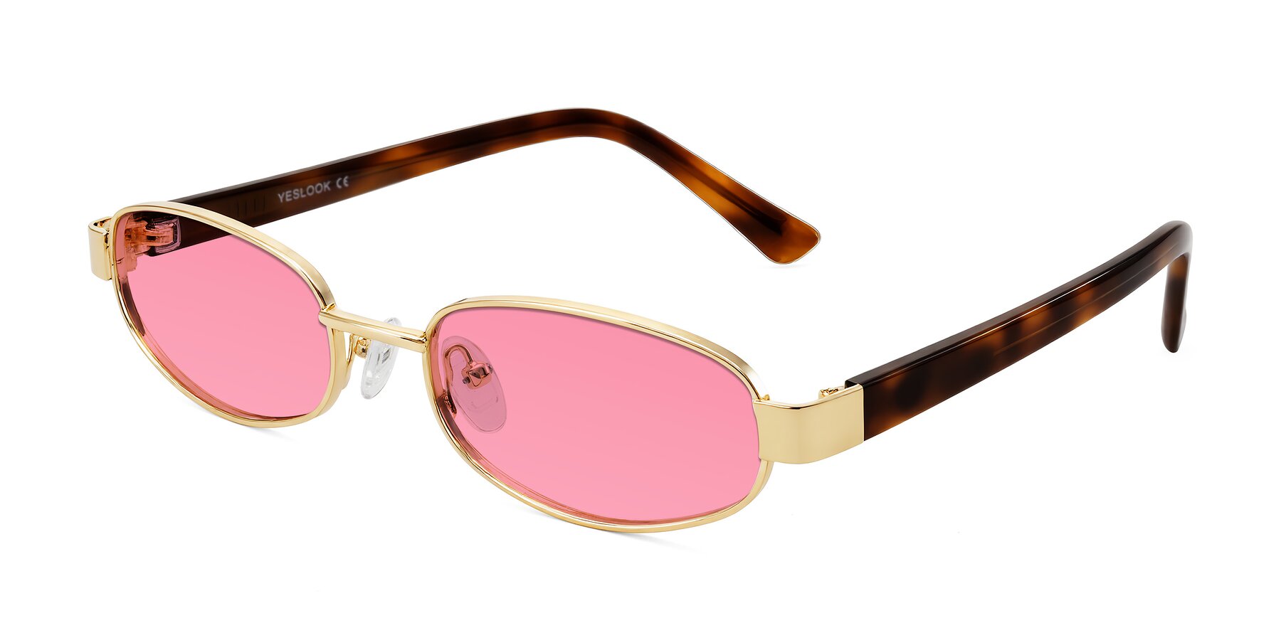 Angle of Selby in Gold with Pink Tinted Lenses