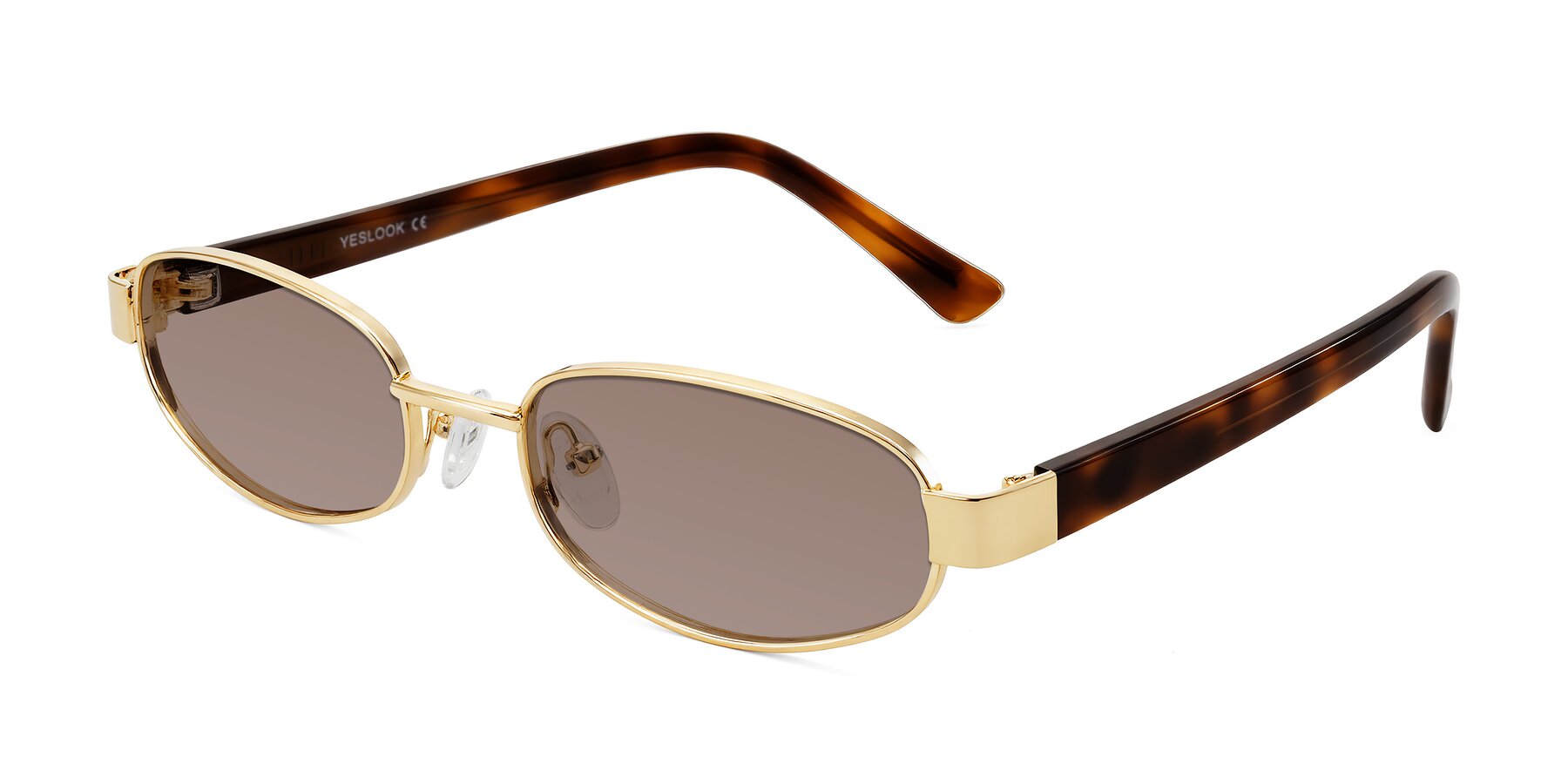 Angle of Selby in Gold with Medium Brown Tinted Lenses
