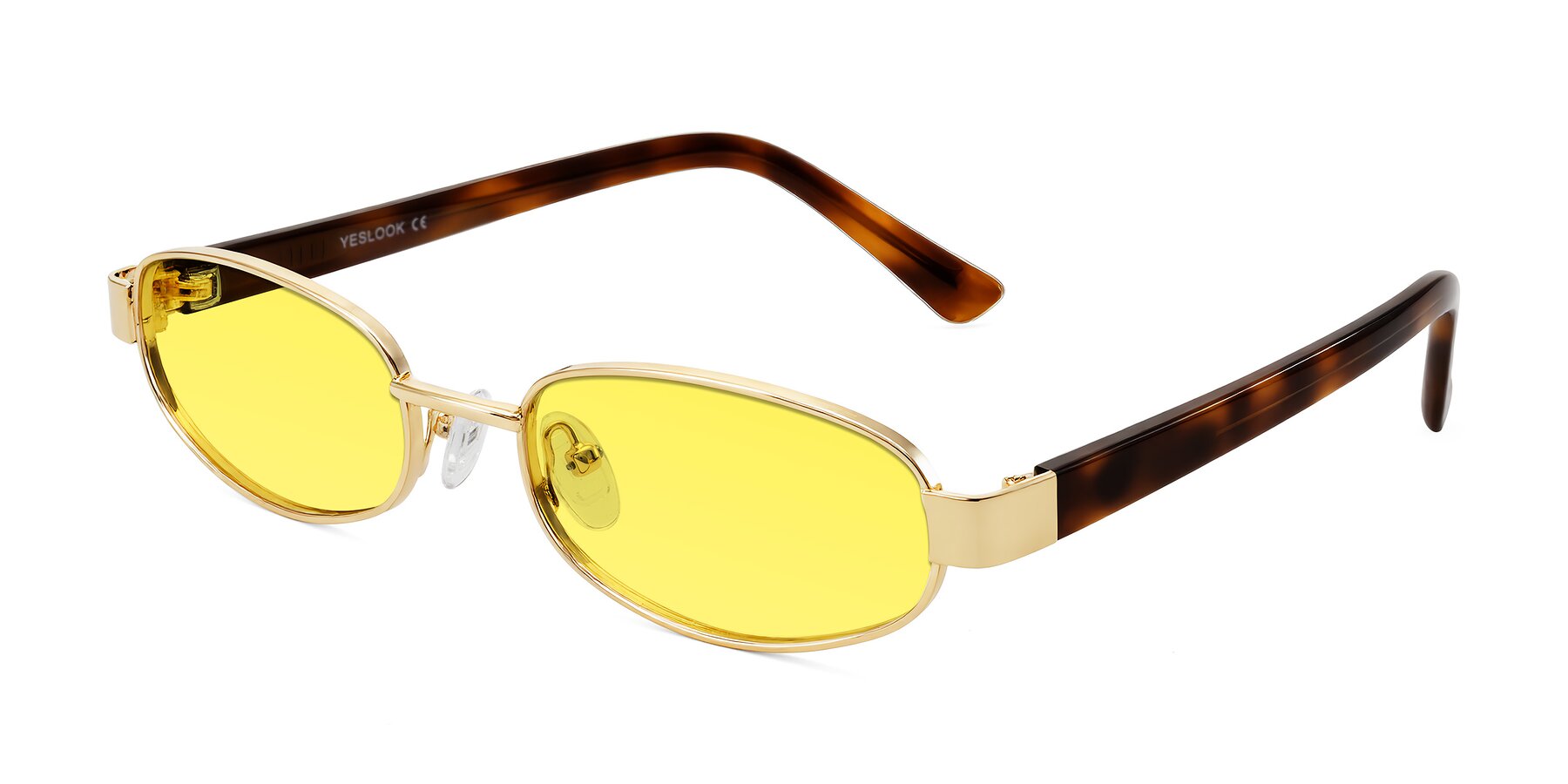 Angle of Selby in Gold with Medium Yellow Tinted Lenses