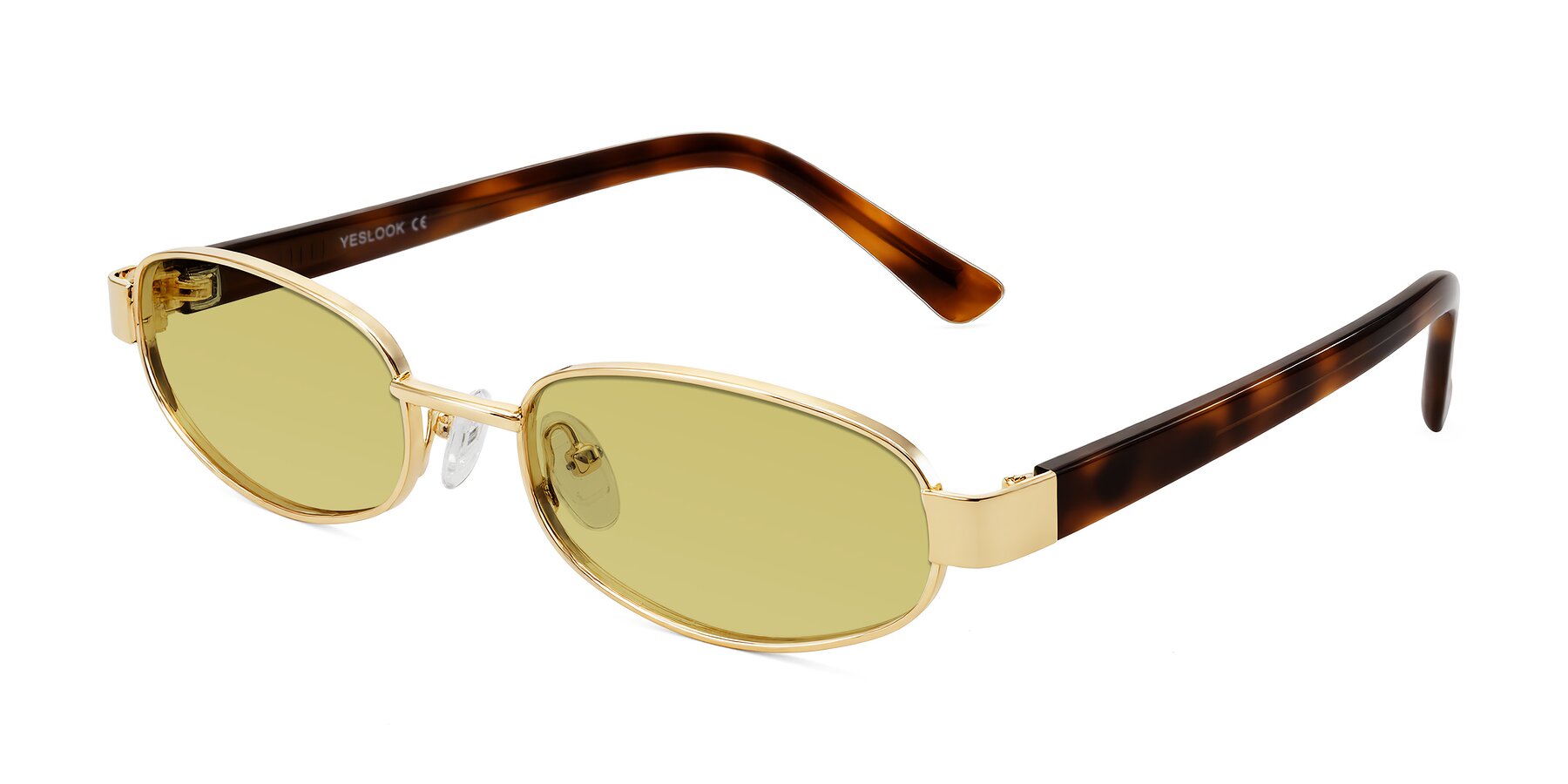 Angle of Selby in Gold with Medium Champagne Tinted Lenses