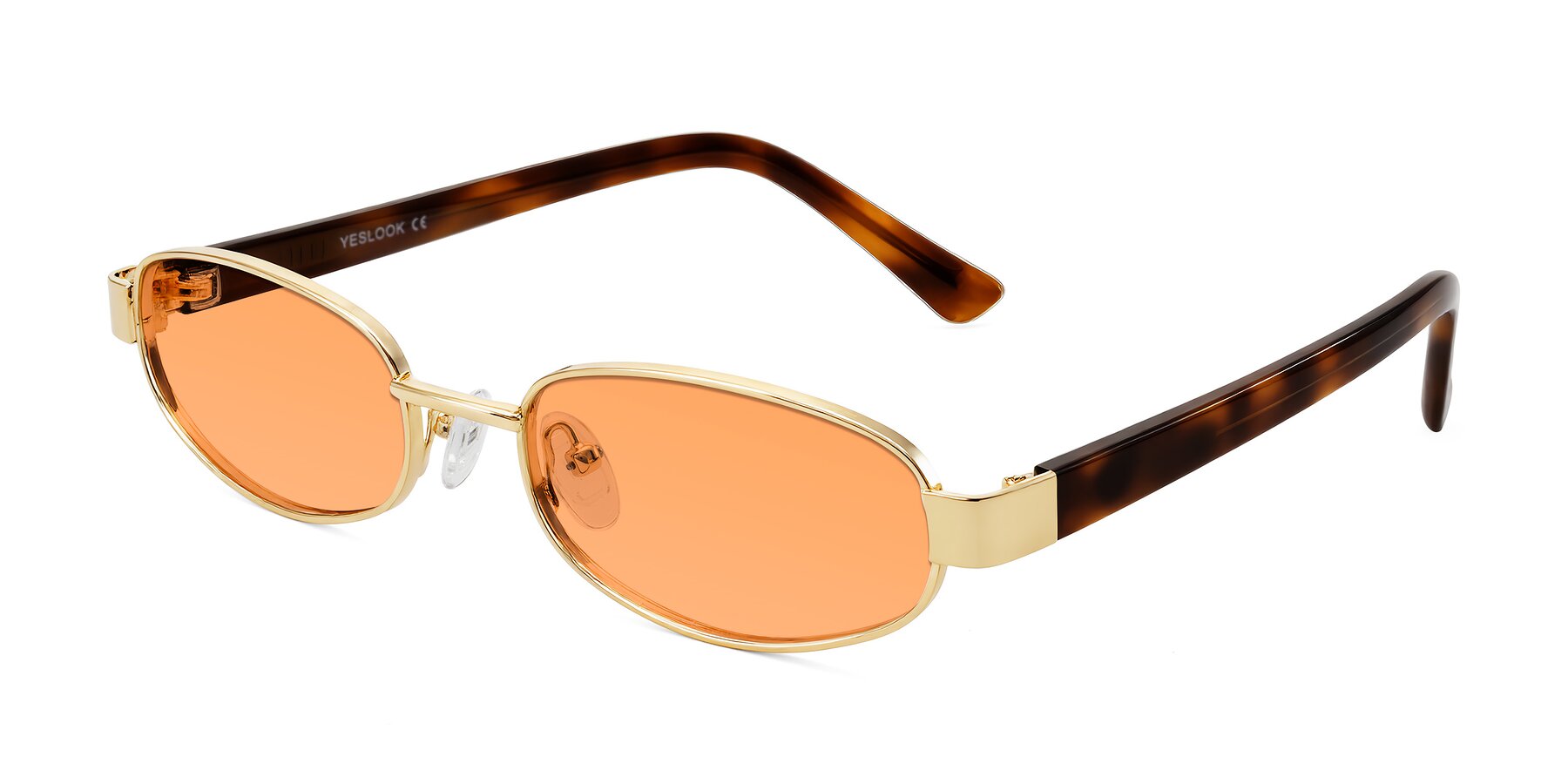 Angle of Selby in Gold with Medium Orange Tinted Lenses