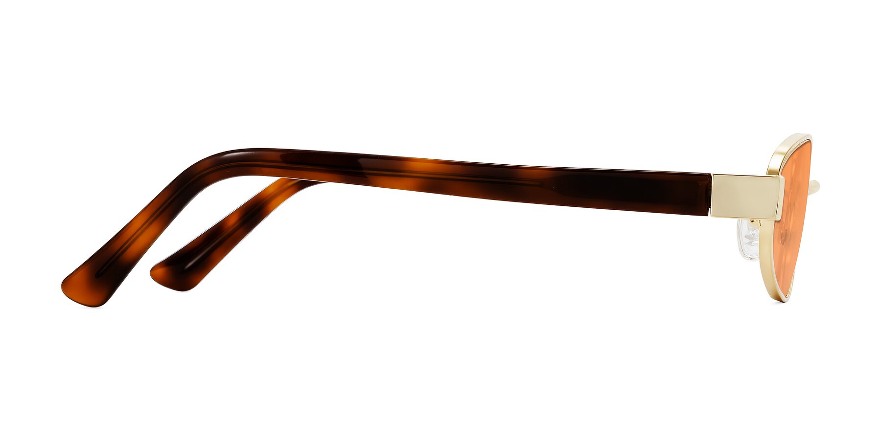 Side of Selby in Gold with Medium Orange Tinted Lenses